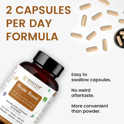 Rooted Active's Brain Booster - Brahmi Shankpushpi, Bacopa, Lions Mane- image 4