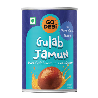 GO DESi - Gulab Jamun | Made with Pure Cow Ghee | 9 pieces| 500 grams| Indian Mithai | Classic sweets | Sweets Gift Pack