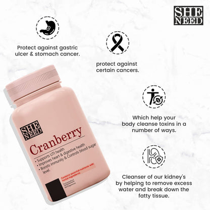 SheNeed Crave For Cranberry Supplement 400mg With Magnesium For UTI, He- image 4
