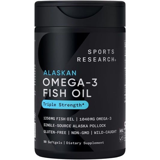 Sports Research Omega-3 Wild Alaskan Fish Oil(1250Mg Per Capsule) With Triglycer