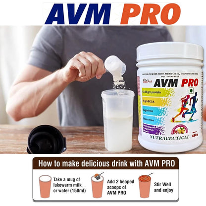 RITE AID HEALTH CARES AVM PRO Nutraceutical Protein Powder with Amino Acid, Multivitamins & Multiminerals | Nutritional Drink Mix to Help Support Daily Protein Supplement (480g)