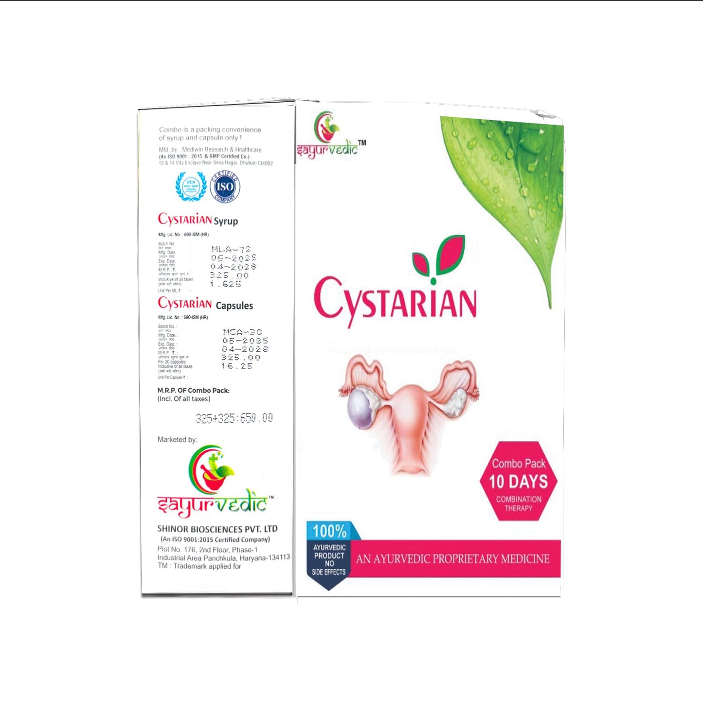 Sayurvedic Cystarian PCOS and PCOD Supplement for Women, 60 Vegetarian Tablets