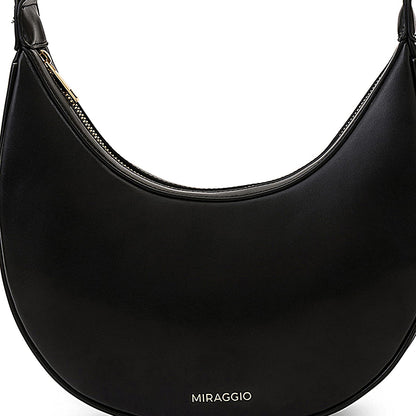 Miraggio Simone Saddle Women's Shoulder Handbag - Black