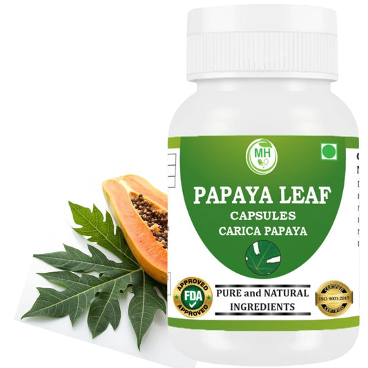 Morsan Healthcare Papaya Leaf Capsules 500 mg – 60 Veg Capsules | Herbal Supplement | Natural Papaya Extract | Vegan-Friendly | Plant-Based Formula | Made in India| (PACK OF 1)