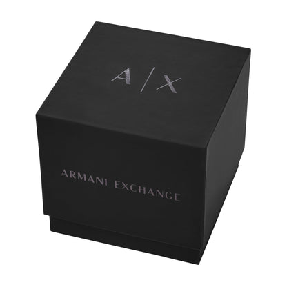 Armani Exchange Leather Outerbanks Analog Blue Dial Men Watch-Ax2508, Brown Band