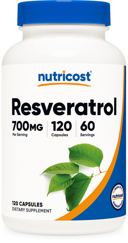 Nutricost Resveratrol 700 mg, 120 Capsules 60 serving - Vegan, Gluten Free, Non-GMO