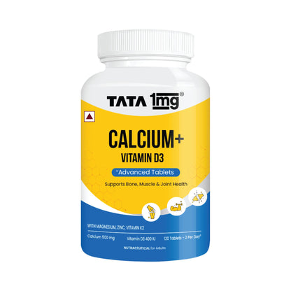 Tata 1mg Calcium + Vitamin D3, Zinc, Magnesium and Alfalfa Tablet for Men & Wome