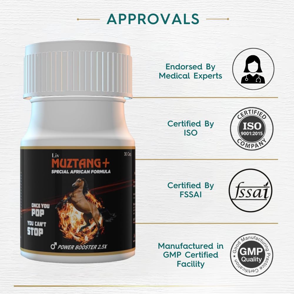 Livmuztang Plus Stamina Power Booster and Muscle Growth Ayurvedic Capsules 30 Count