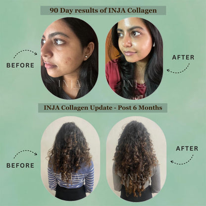 INJA Beauty Marine Collagen Powder for Women and Men, Japanese Formulation Collagen Supplement with Vitamin C, Supports Healthy Skin, Hair, Joints, Muscles, Sugar-Free, Gluten-Free, Orange Flavor, 125 gm