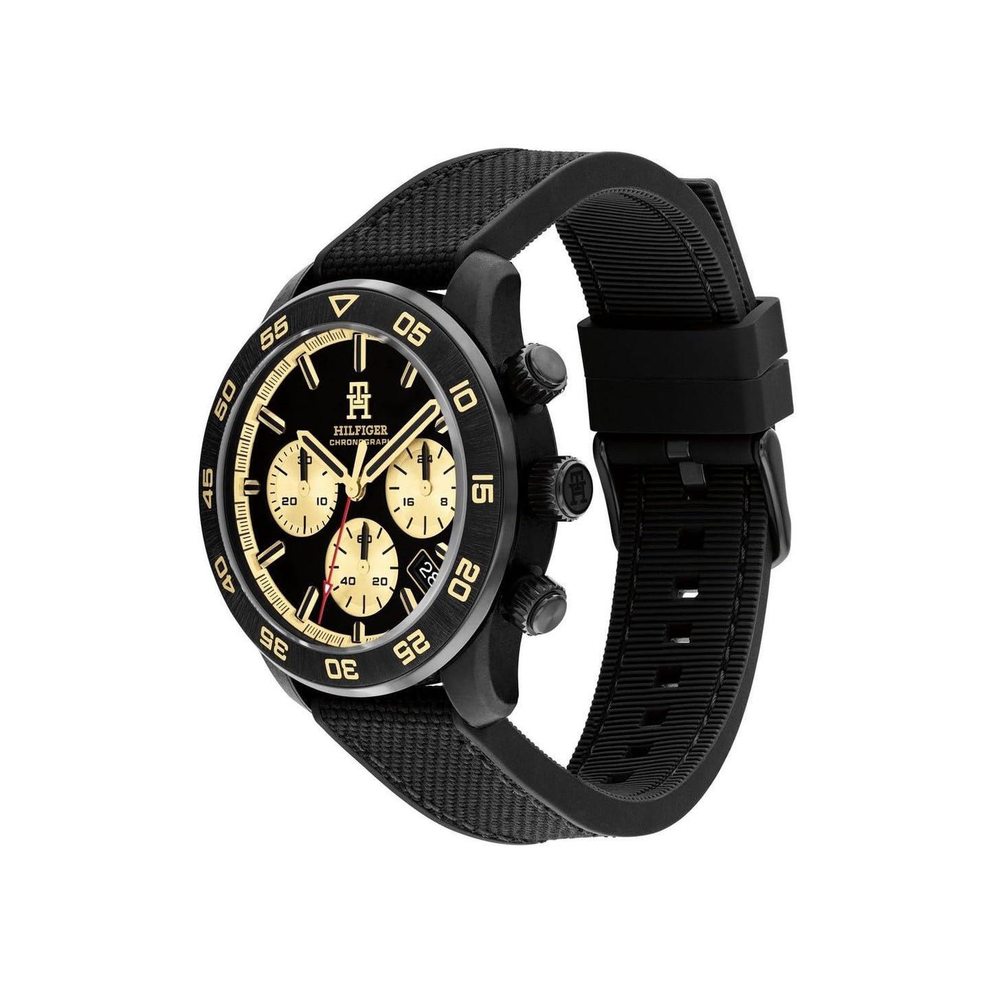 Tommy Hilfiger Th85 Quartz Analog with Black Dial Black Silicone Strap Watch for Men - TH1792182