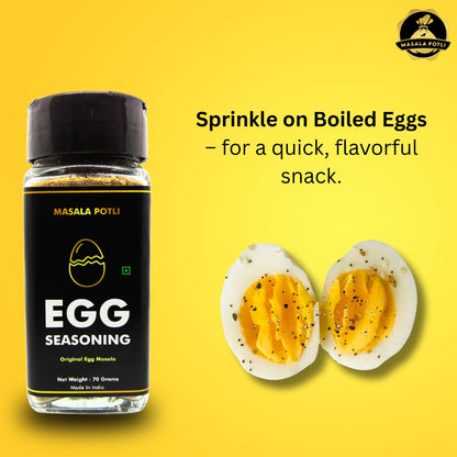 MASALA POTLI� Egg Seasoning Sprinkles Masala for Boiled Egg, Scrambled Egg (Glass Sprinkler Jar, 70 Grams)