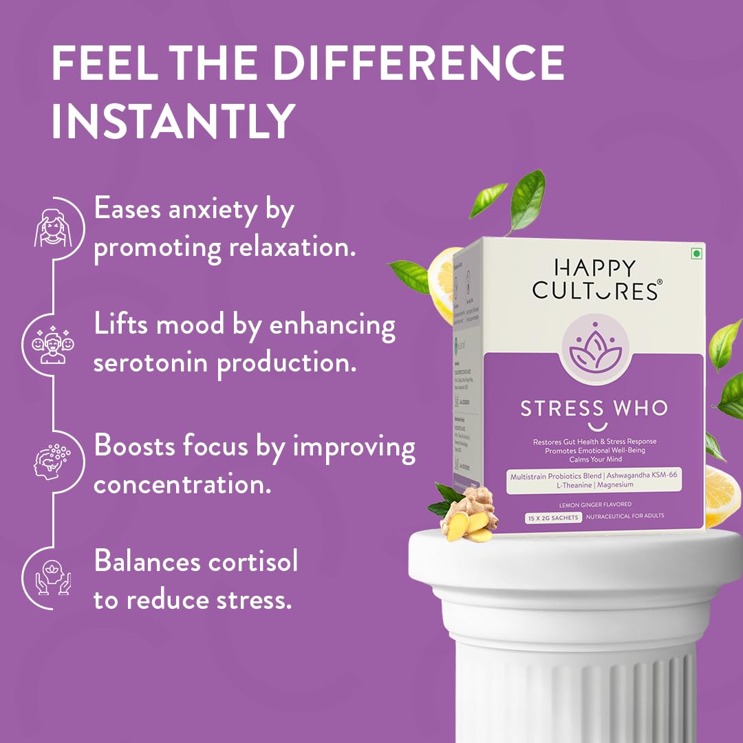 Happy Cultures Stress Who - Ashwagandha KSM66, Magnesium & L-Theanine,- image 7
