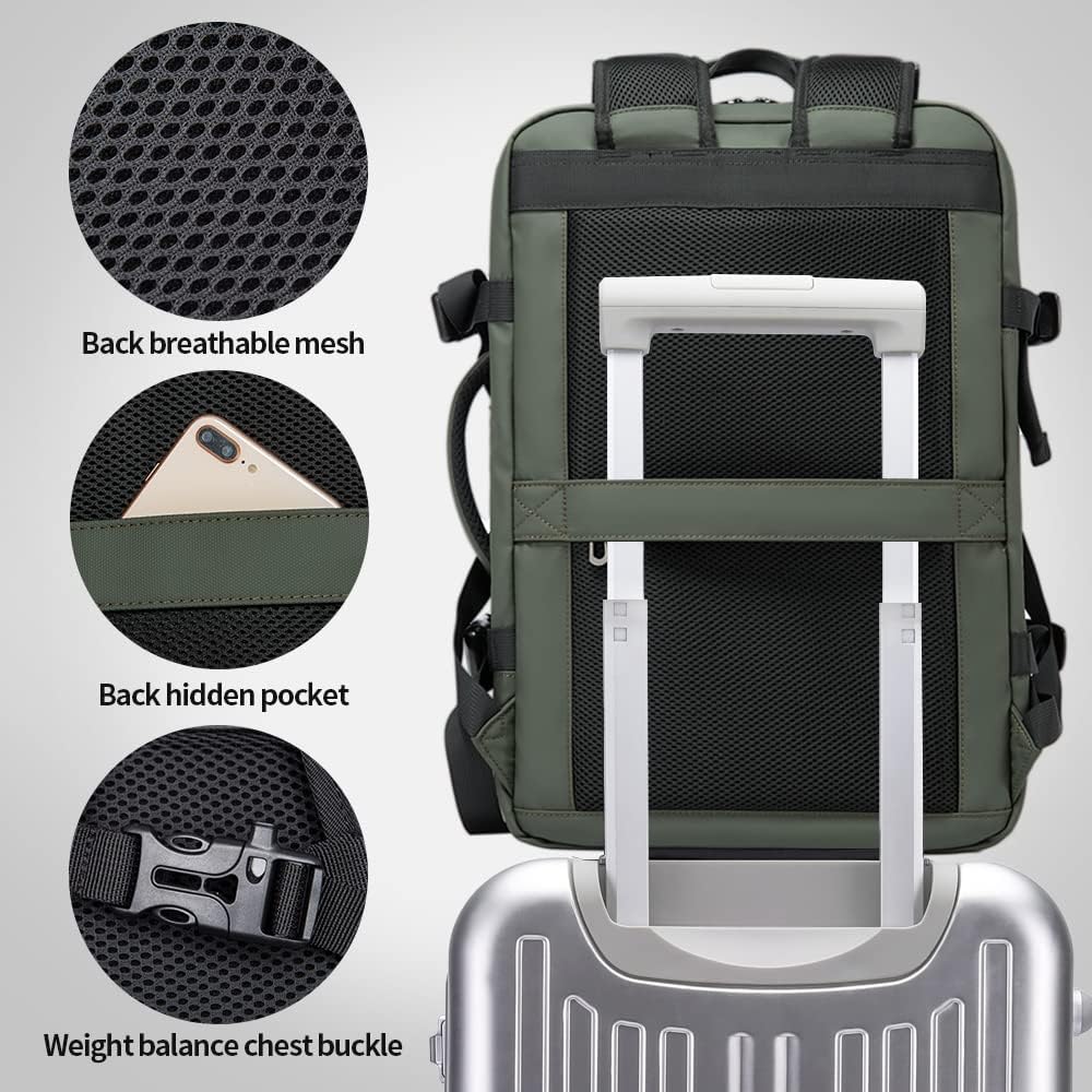Red Lemon Titan Ultrafit Plus Bange Series 15.6-Inch Laptop Backpacks for Men and Women 45L Outdoor and Camping 3In1 Office Bags,Travelling,Backpack (with Bottle Holder), Green