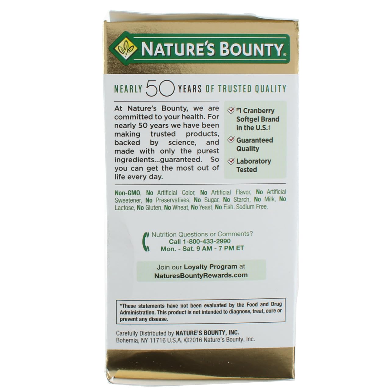 Nature's Bounty Triple Strength Natural Cranberry with Vitamin C - 60 Softgels