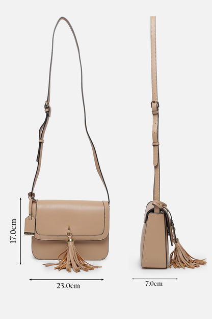 Van Heusen womens Western Sling Bag with tassle (Beige)