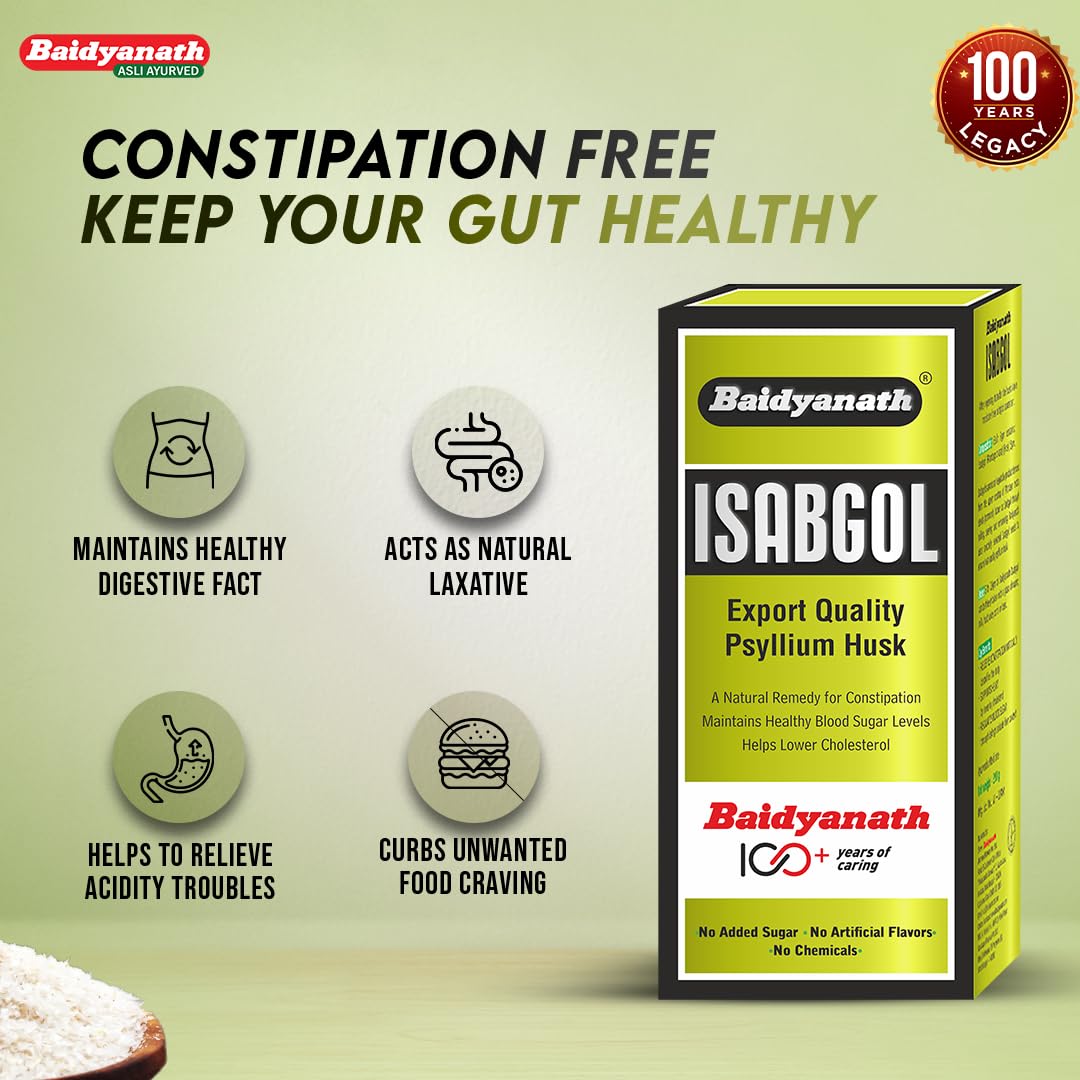 Baidyanath Isabgol - Psyllium Husk Powder - 200gm | Effectively Relieve- image 4