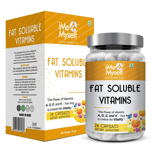 iMeMyself Fat-Soluble Vitamin A, D, E, K Capsules - 24 Count | Supplement for Wellness