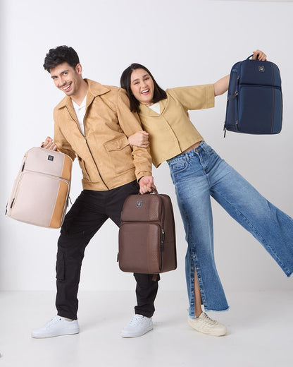 EUME Premium 15.6 in Laptop bags for Men & Women Office Use | Stylish Backpack Bag | Spacious Backpack for Travelling | 24L Zenith Brown