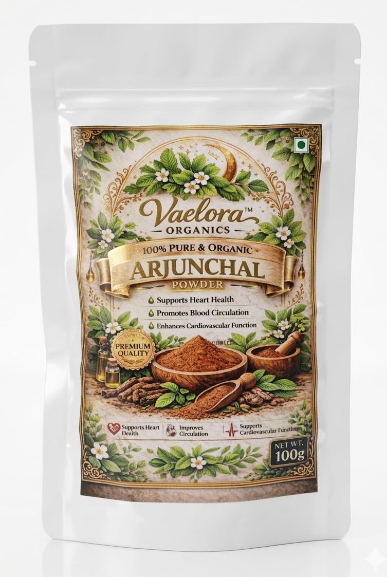Vaelora Organics Moringa Powder + Arjun Chhal Powder + Triphala Powder Combo (100g Each) | 100% Pure & Natural Ayurvedic Herbal Supplements | For Heart Health, Digestion & Immunity | No Additives