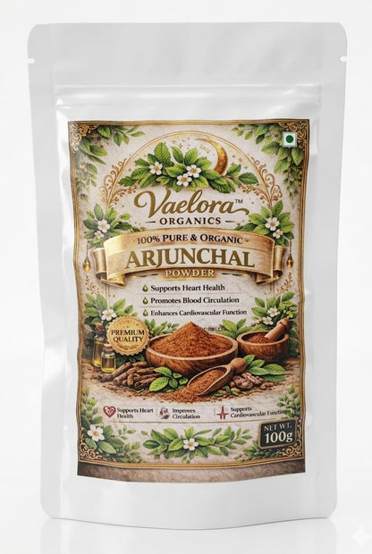 Vaelora Organics Neem Powder + Arjun Chhal Powder + Triphala Powder Combo (100g Each) | 100% Pure & Natural Ayurvedic Herbal Powders | Supports Skin Care, Heart Wellness & Digestion | No Additives