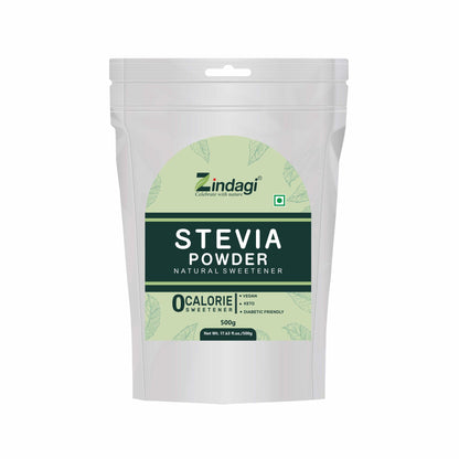 Zindagi Stevia Powder (Reb A 99%) Extract | Sugar Subsitute | Stevia Natural Sugar-free Powder In Bulk | 500 gm | Pack of 4