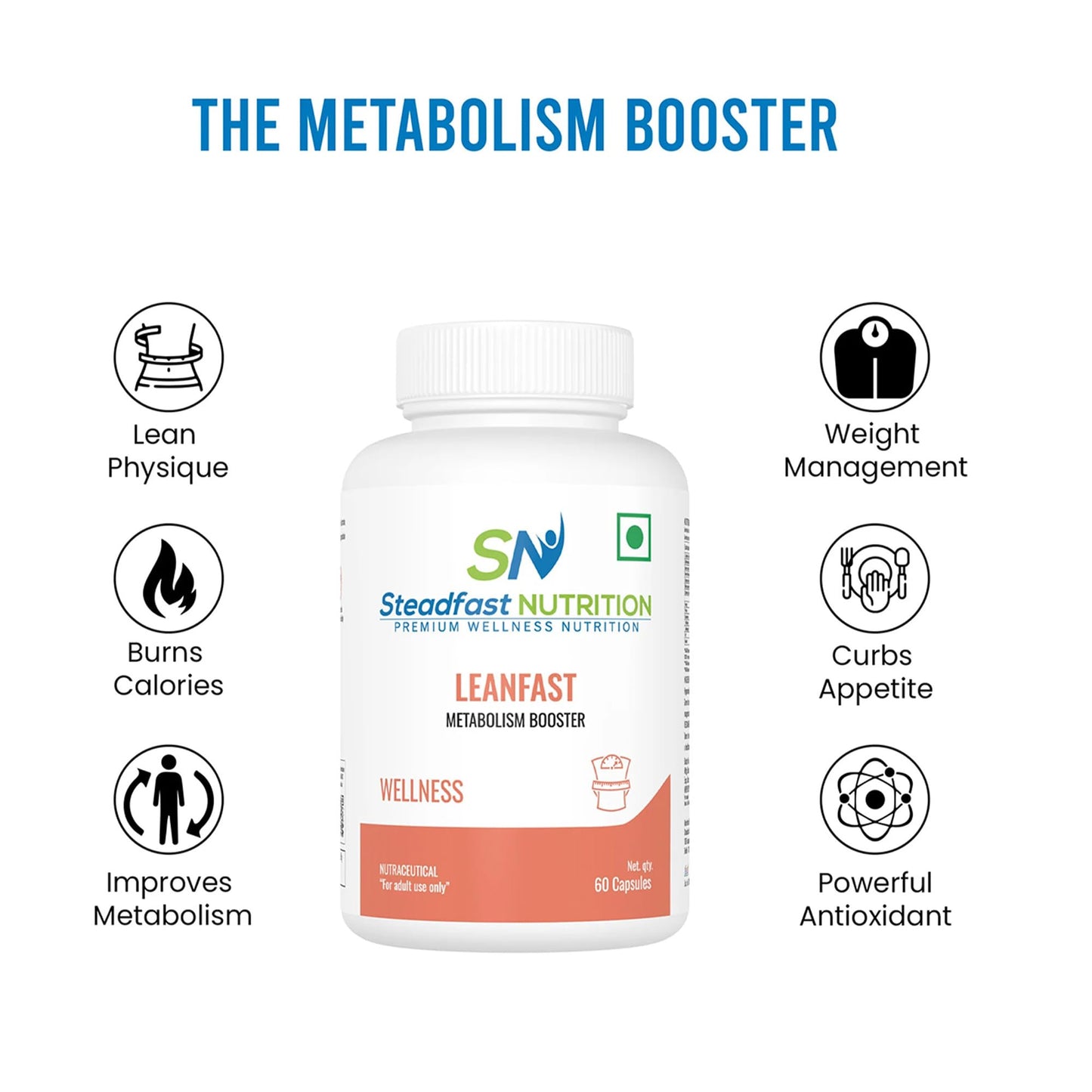 Steadfast Nutrition Leanfast Fat Burners Metabolism Booster Weight Loss Supplements (60 Capsules)