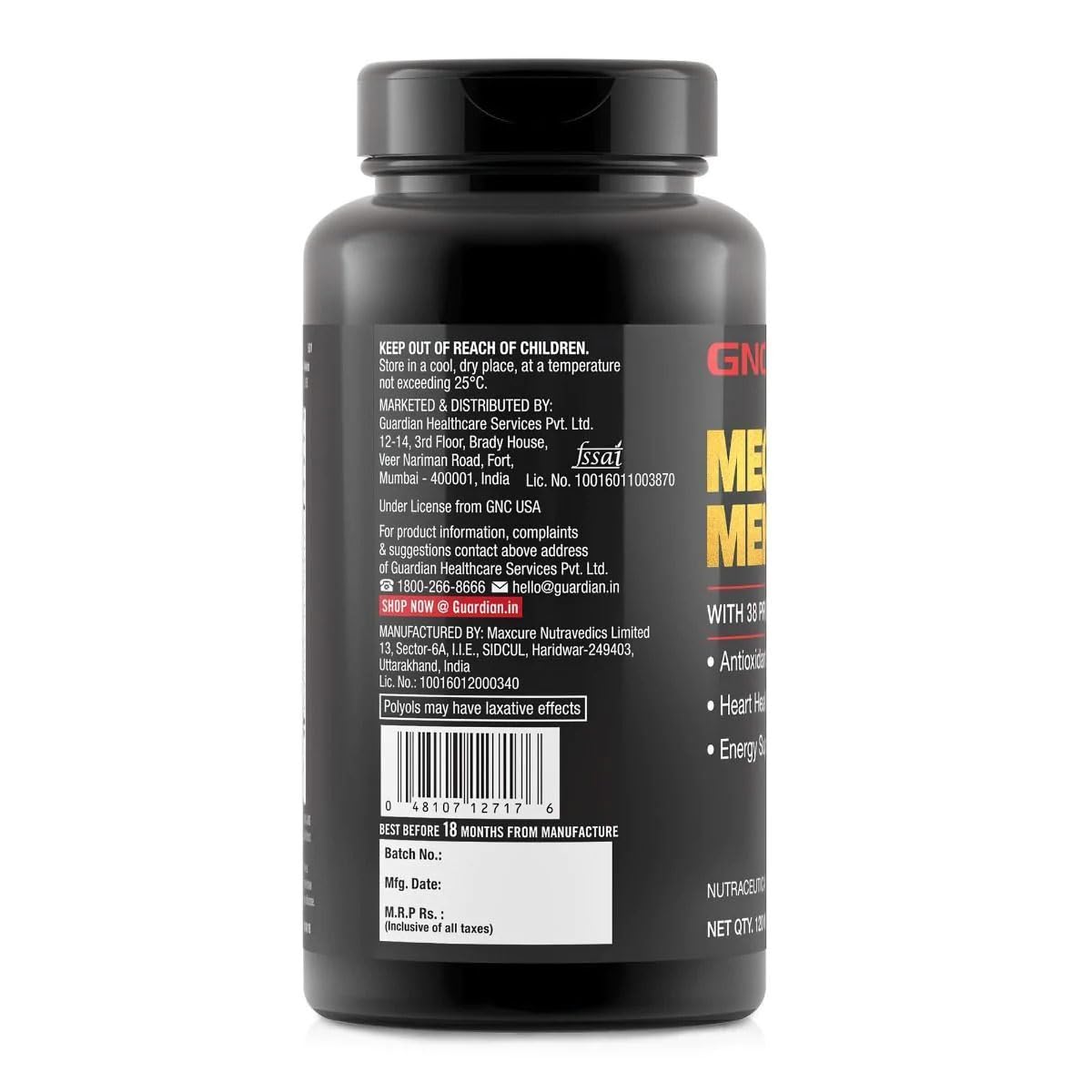GNC Triple Strength Fish Oil (60 Softgels) & GNC Mega Men Multivitamin for Men (120 Tablets) Combo