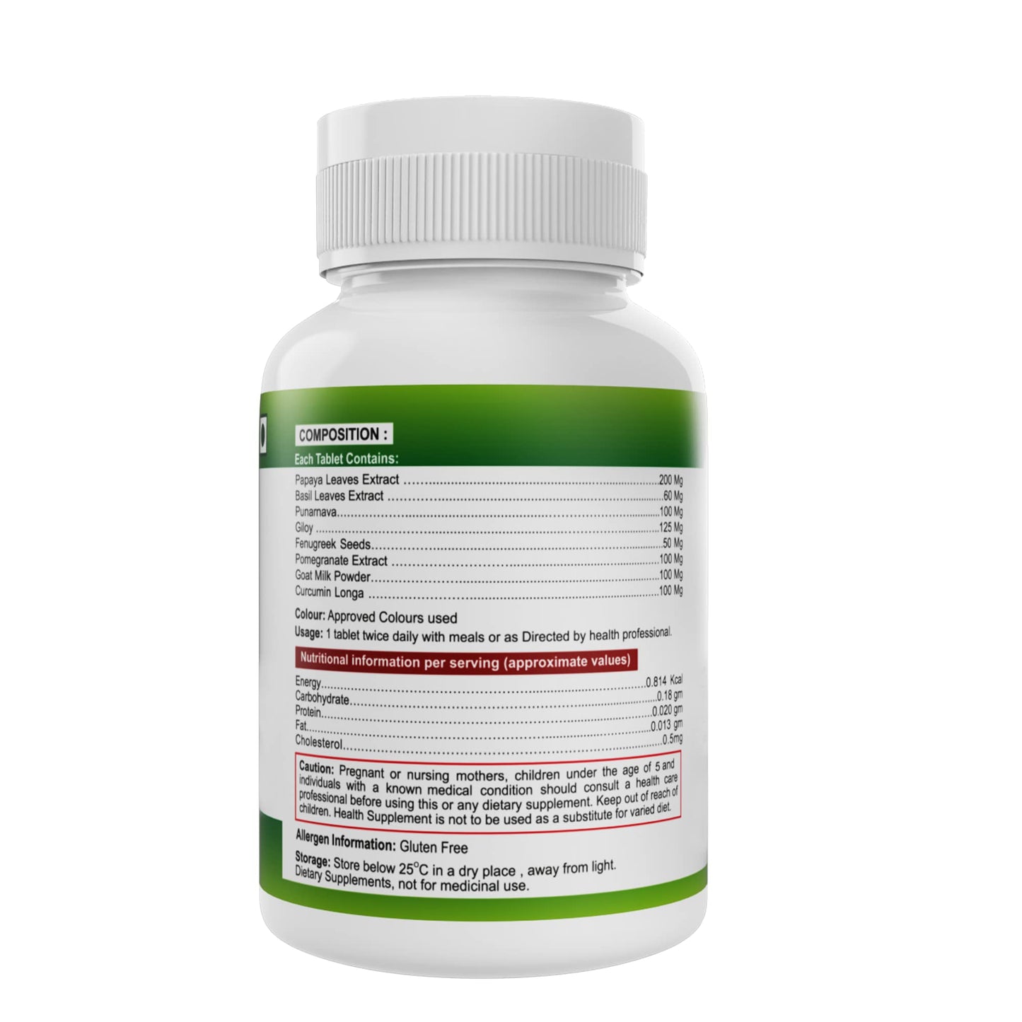 Nveda Immunity Booster with Papaya Leaves Extract, Giloy, Fenugreek see- image 3