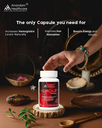 Anandam Organic Hemoup Blood Detox Ayurvedic Natural Extracts | Blood Purifier - 30 Capsules
