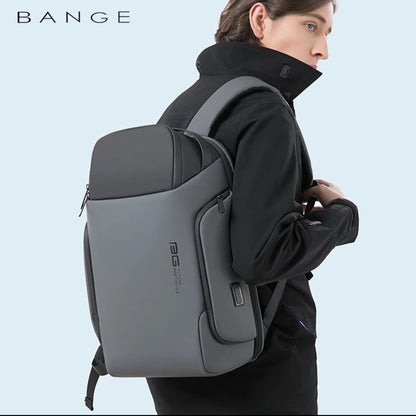 BANGE Smart Trendy 20L Durable Oxford Backpacks Anti-Theft USB Waterproof 1.2KG W 15.6in Laptop School Travel Black Bags,7277,Large