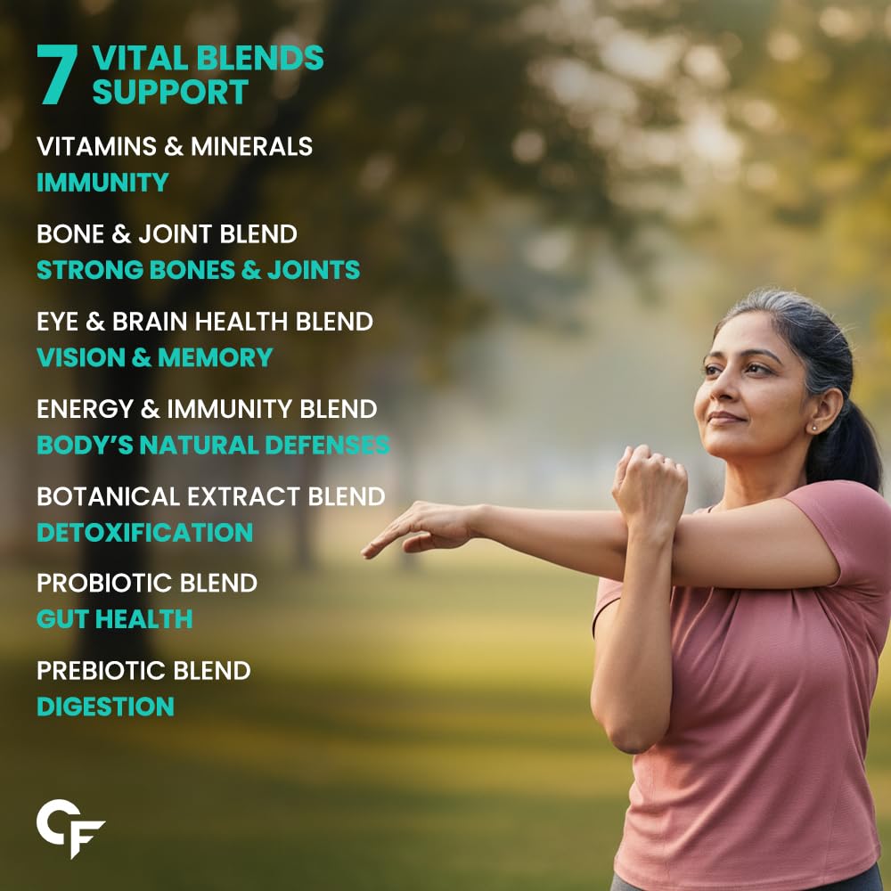 Carbamide Forte Multivitamin Tablets For Adults 50+ | Multivitamin for senior citizens 50 plus | Multivitamin 50 plus With Probiotics To Support Immunity & Energy Levels - 60 Veg Tablet
