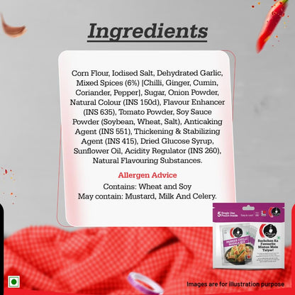 Ching’s Secret Paneer Chilli Masala Mix, 100g, Easy To Cook, Meal Kit, Cooks in 4/5Mins, 1 Pouch Serves 4, Pack of 5 Single Use Pouches