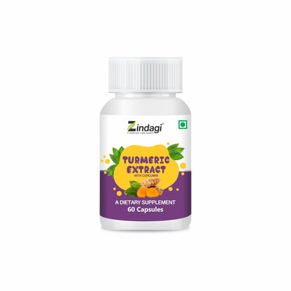 Zindagi Turmeric Extract Capsules With Curcumin | Maintain Healthy Joints |Powerful Antioxidant | 60 Capsules |Pack of 3