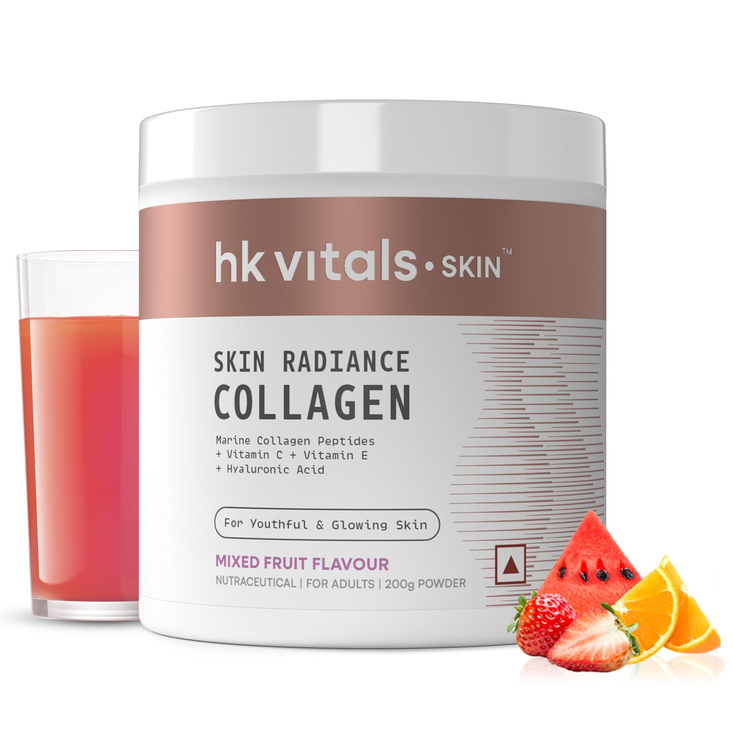 HealthKart hk vitals Skin Radiance Marine Collagen Supplement (Mixed Fruit,200 G