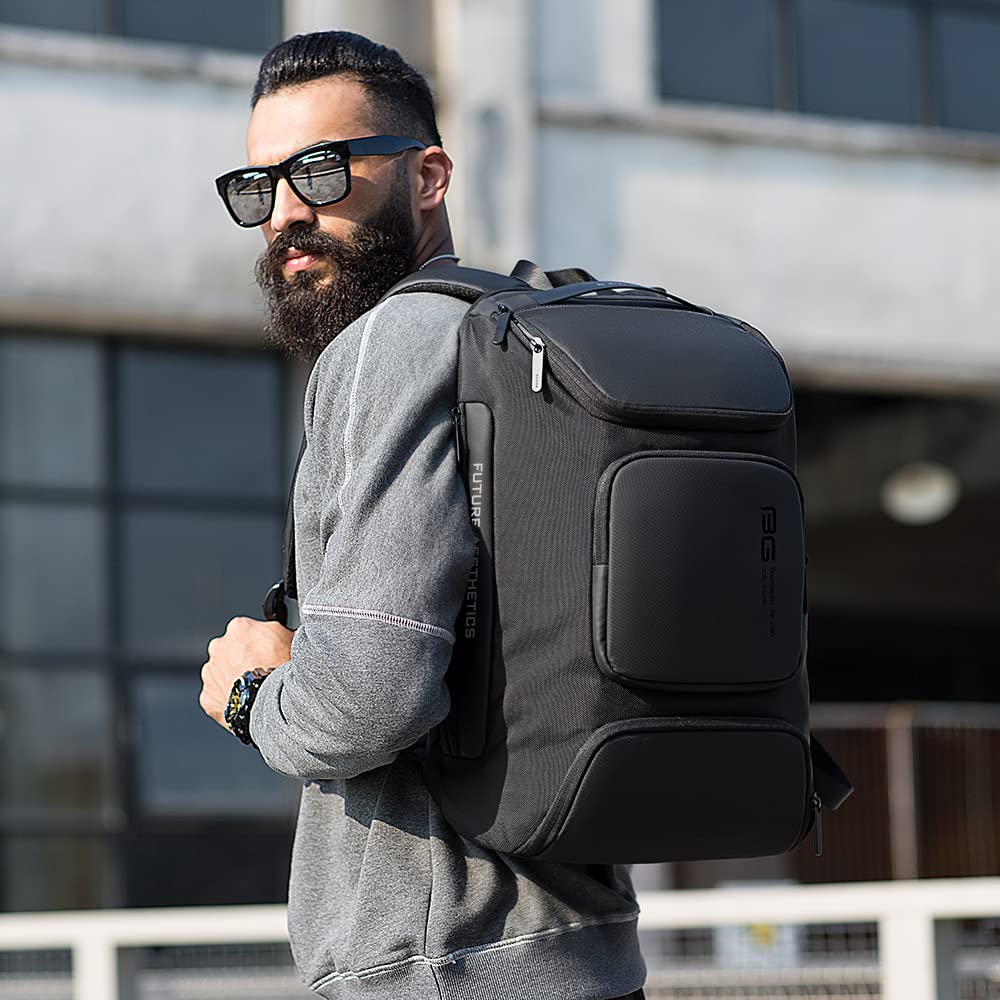 BANGE 17 Inch Laptop Backpack,Business Travelling Backpack With Usb Charger Port,Weekender Carry-On Backpack With Luggage Sleeve For Women And Men…,Black