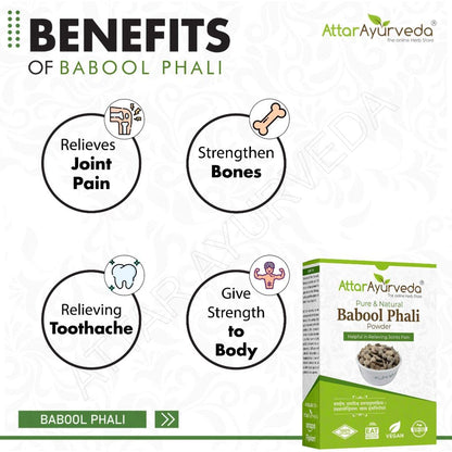 Attar Ayurveda Babool Phali Powder (500 grams) - Babool Fali - Kikar Ph- image 4