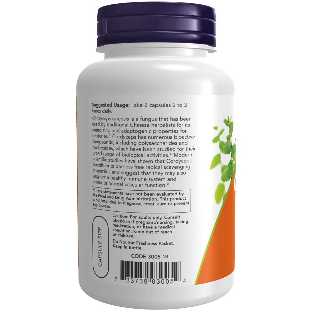 Now Foods Cordyceps 750 Mg Healthy Immune Support Capsules - 90 Veg Capsules