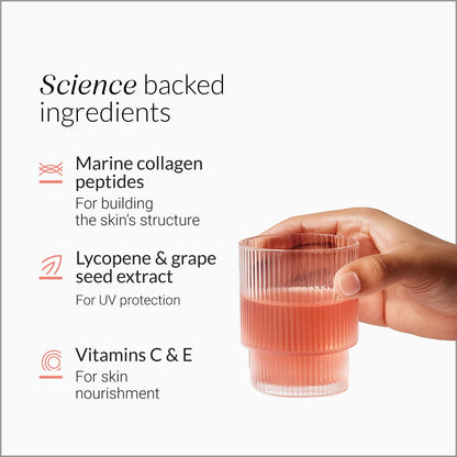 NUTROVA Collagen+Antioxidants Supplement - of Marine Collagen Powder for Men & Women,Increases Skin Hydration,Reduces Skin Damage,Supports Healthy Skin,Hair & Nails,Cranberry, 1 count,30 Servings