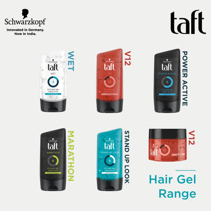 Schwarzkopf Taft Stand Up Look Hair Gel, for Extreme Spikes, Hold 5 with no stickiness