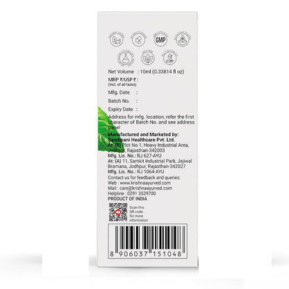 Krishna's Tulsi Drops- Concentrated Drops of 5 Rare Tulsi for Natural Immunity Boosting 10 ml | No Added Preservatives - Pack of 2
