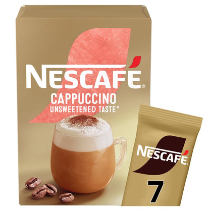 NESCAFÉ Cappuccino Unsweetened Instant Coffee 7 Sachets, 100percent Responsibly Sourced Coffee Pack of 1