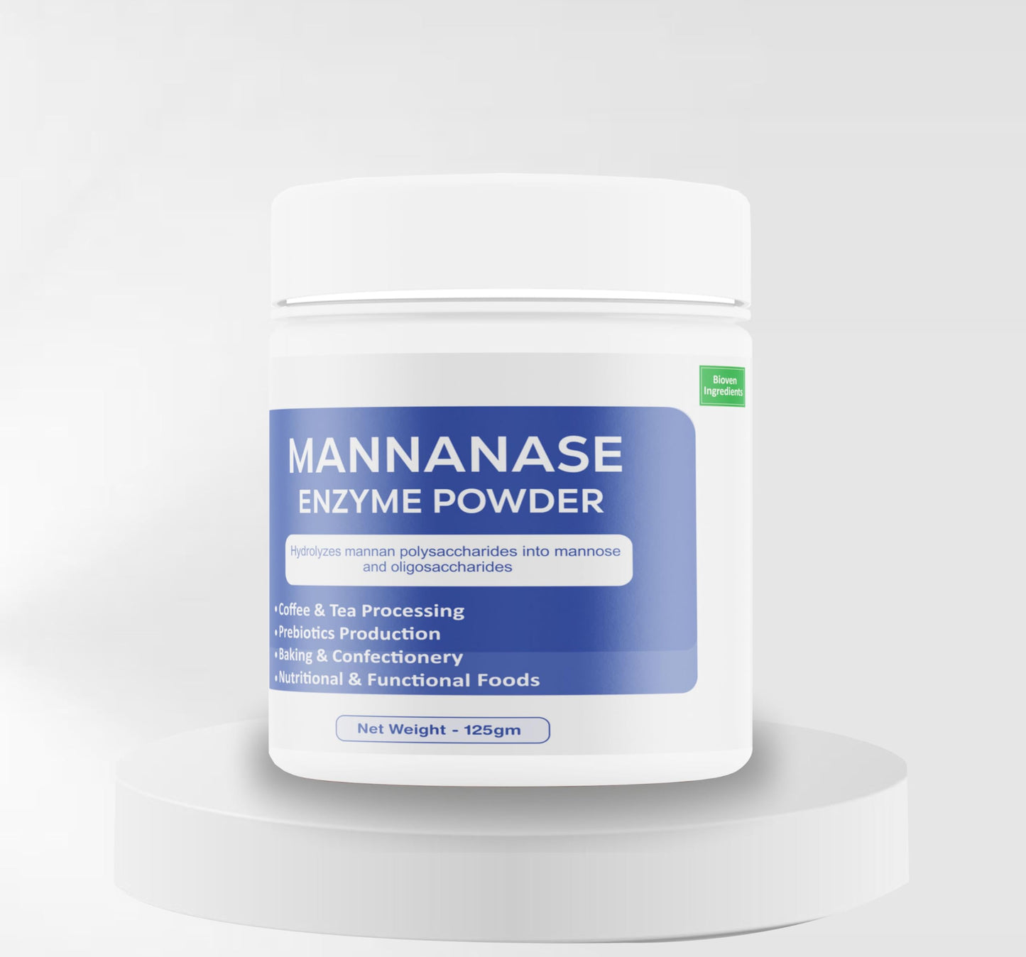 Bioven Ingredients Mannanase Enzyme, Non-GMO, Dietary Supplements/Food and Beverages, Broad pH Range of Activity, Excellent Thermostability, Hydrolyse Mannan, No Filters/Binder