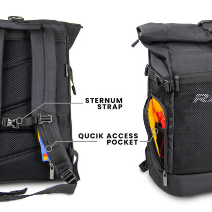 Gods RAPTR ROLL TOP 30 Litre 15.6 Inch Laptop Backpack with Efficient Organiser, Quick Access Pockets, Laptop Compartment, Expendable Design,Travel Friendly, Water Resistant, Black
