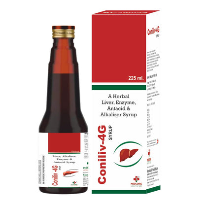 Medconic Healthcare Coniliv 4G Syrup | Ayurvedic Liver Tonic with Kutki, Kalmegh, Bhringraj, Punarnava & Herbal Extracts for Liver Health & Digestion – 225 ml