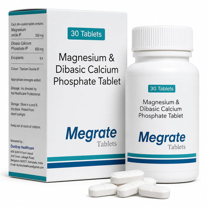Docttray Megrate Magnesium and Dibasic Calcium Phosphate Tablets-30 Tablets