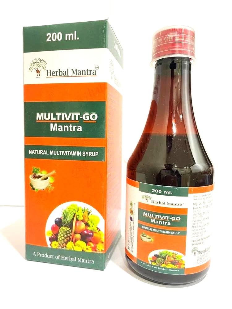 MULTIVI-GO Mantra – Herbal Multivitamin Syrup for Energy, Immunity & Overall Wellness (200ml)