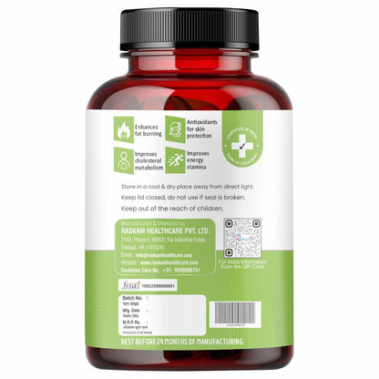 Raskam Fat Burner - 100 Capsules- Weight Loss Supplement with Garcinia Cambogia, Green Coffee Beans Green Tea Extract Metabolism Booster Belly Fat Burner for Men & Women