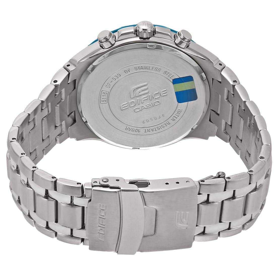 Casio Edifice EF-539D-1A2VDF Analog Black Dial Men Watch Silver Metal Strap (ED462)