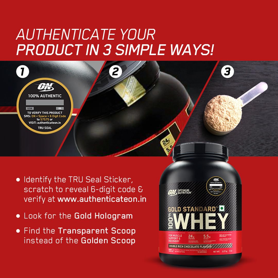 Optimum Nutrition (ON) Gold Standard 100% Whey Protein Powder 1.7 Kg (D- image 5