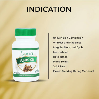 SONA HEALTH CARE Organic Ashoka Capsules - 60 Capsules (Pack of 2)